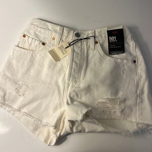 Levi's Women's White Denim Shorts